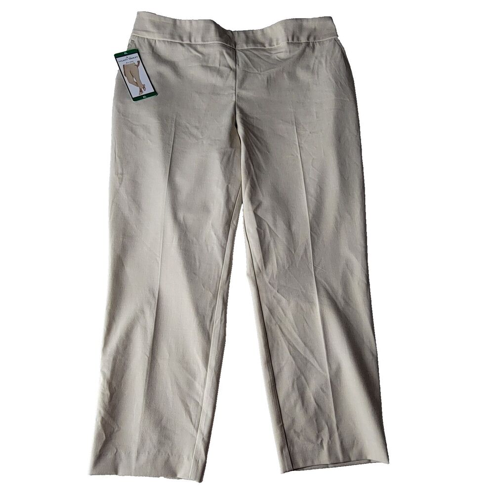 NWT Hilary Radley Women's Pull-On Ankle Pants Heather Light Sand Size XL
